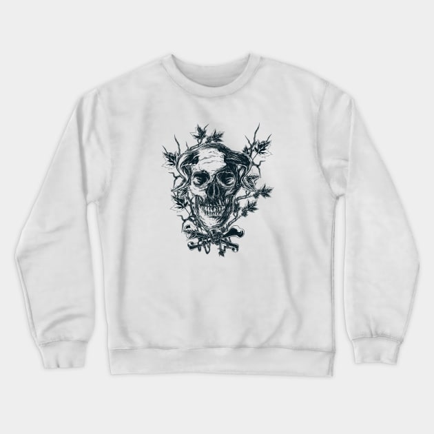 Skull Wreath Crewneck Sweatshirt by SinisterThreads